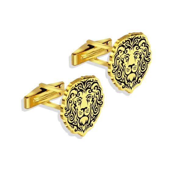 İhtişamlı Aslan Gümüş Kol Düğmeleri - Image 1