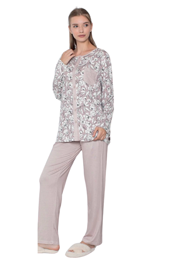 Viskon Desenli Pijama Takımı - Image 1