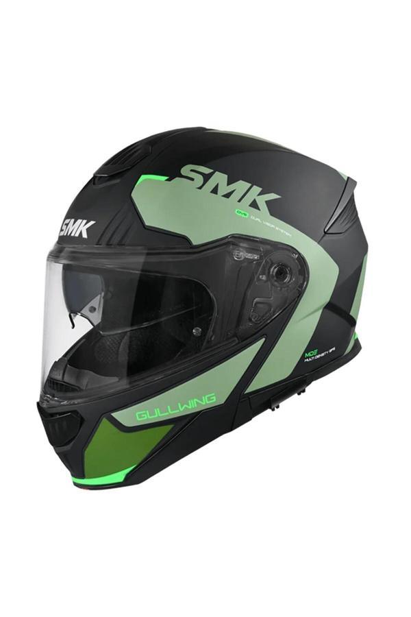 Smk Gullwıng Kresto Yeşil Siyah Çene Açılır Kask - Image 1
