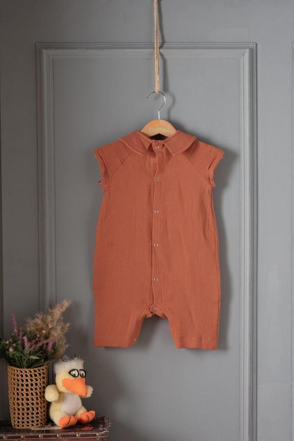 Montisu Bebek Müslin Çıtçıtlı Tulum,Rahat Kalıp - Image 1