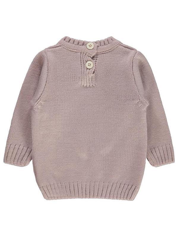 Civil Baby C Nakışlı Düz 6-18 Ay Kazak - Pudra6-9 Ay - Image 1