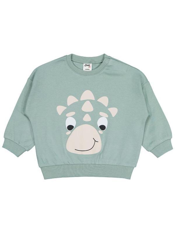 Civil Baby Dinozor Baskılı 6-18 Ay Sweatshirt - Yeşil18-24 Ay - Image 1