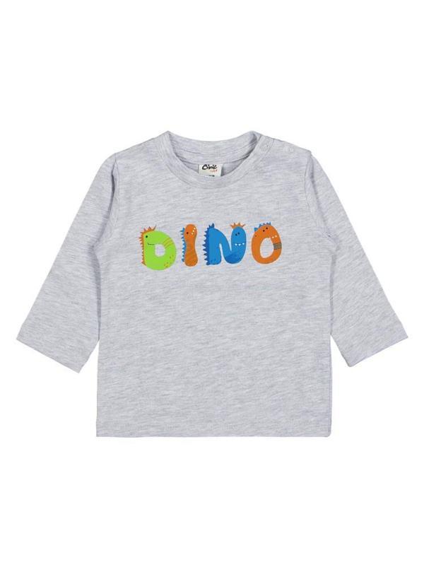 Civil Baby Dıno Baskılı 3'lü Set 6-18 Ay Sweatshirt - Standart9-12 Ay - Image 1
