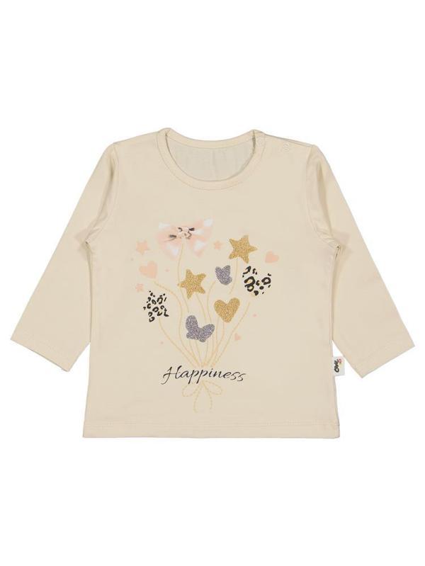 Civil Baby Yıldız Kalp Baskılı 6-18 Ay Sweatshirt - Bej12-18 Ay - Image 1