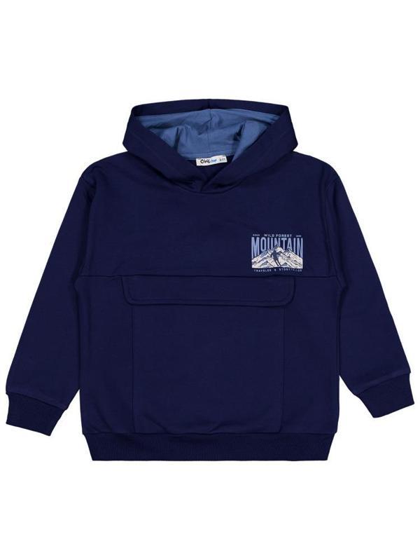 Civil Boys Mountaın Baskılı 6-9 Yaş Sweatshirt - Lacivert8-9 Yaş - Image 1