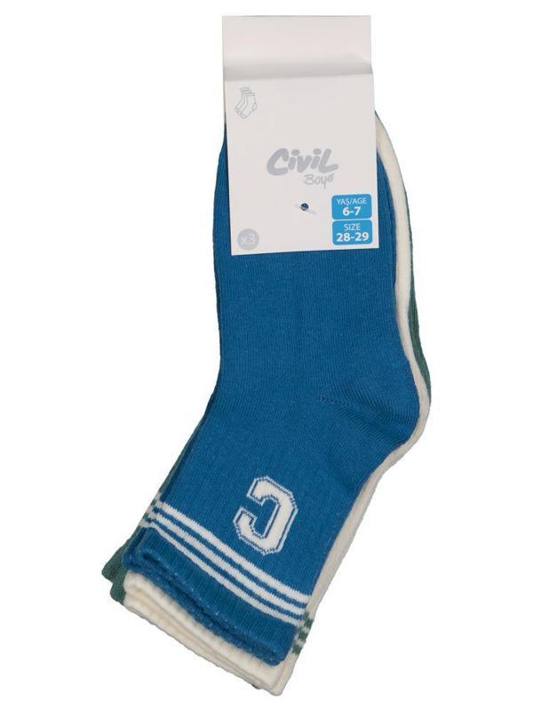 Civil Boys CVL 3'lü 2-12 Yaş Erkek Soket Çorap - Standart8-9 Yaş - Image 1
