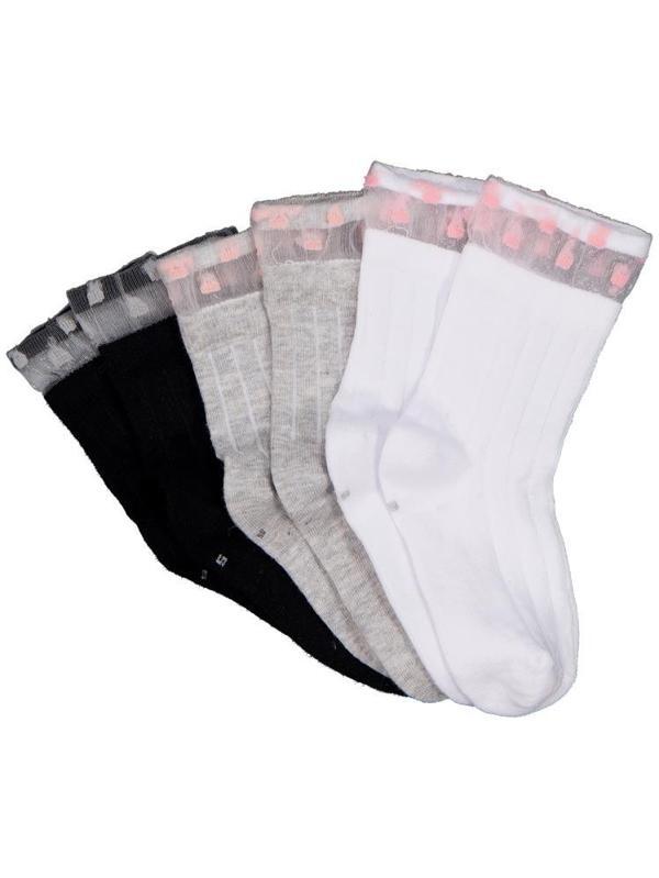 Civil Girls Derbili Tüllü 3'lü 3-11 Yaş Kız Soket Çorap - Standart5-6 Yaş - Image 1