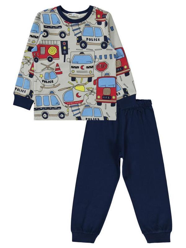 Civil Boys Araçlar Baskılı 2-5 Yaş Pijama Takımı - Lacivert2-3 Yaş - Image 1
