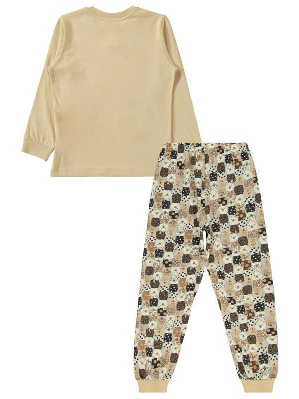 Civil Girls Lama Nakışlı 6-9 Yaş Pijama Takımı - Bej8-9 Yaş - Image 1