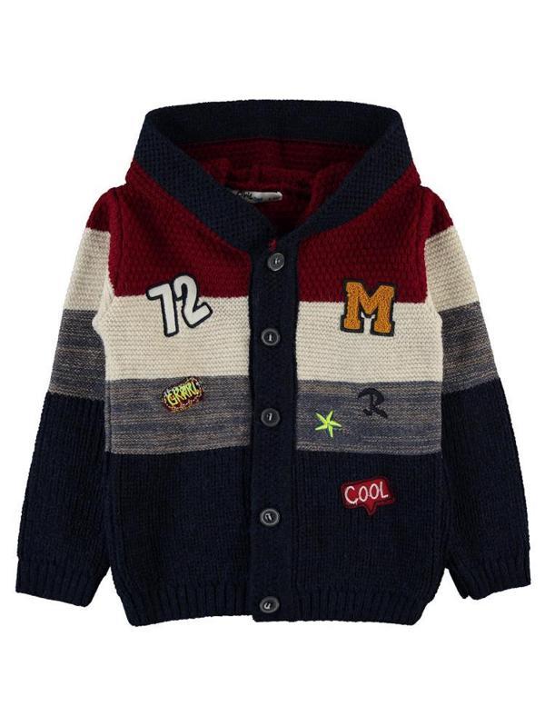 Civil Boys 72 Nakışlı Kapşonlu 2-5 Yaş Hırka - Kırmızı5-6 Yaş - Image 1