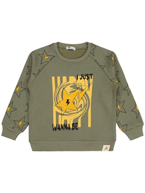 Civil Boys Wanna Be Yıldız Baskılı 6-9 Yaş Sweatshirt - Haki8-9 Yaş - Image 1