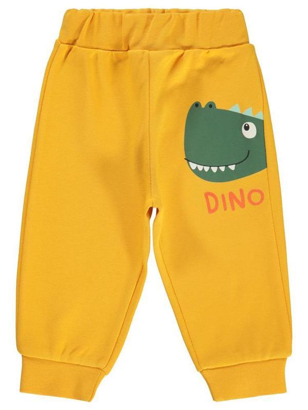 Civil Baby Dinozor Baskılı 6-18 Ay Tek Alt Bebe - Hardal6-9 Ay - Image 1