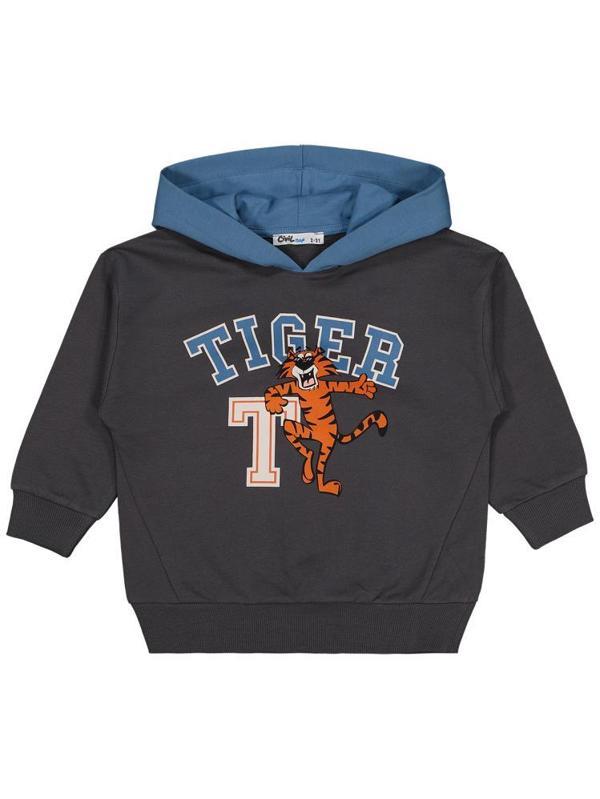 Civil Boys Tıger Dance Baskılı 2-5 Yaş Sweatshirt - Gri3-4 Yaş - Image 1