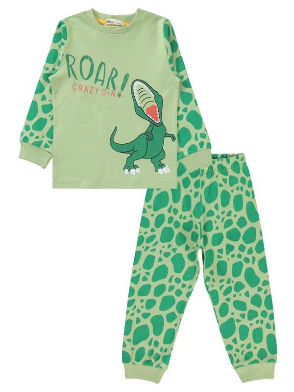 Civil Boys Roar Crazy Dino Baskılı 2-5 Yaş Pijama Takımı - Haki4-5 Yaş - Image 1
