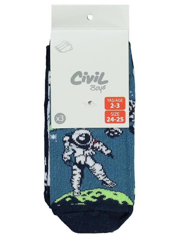 Civil Boys Your Space 3'lü 2-12 Yaş Erkek Patik Çorap - Standart10-11 Yaş - Image 1