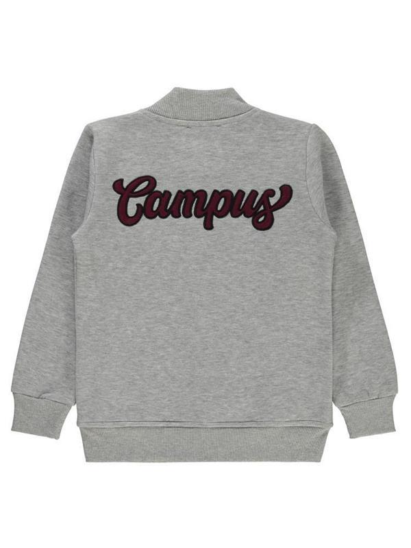 Civil Boys Campus Nakışlı Kolej 6-9 Yaş Hırka - Gri9-10 Yaş - Image 1