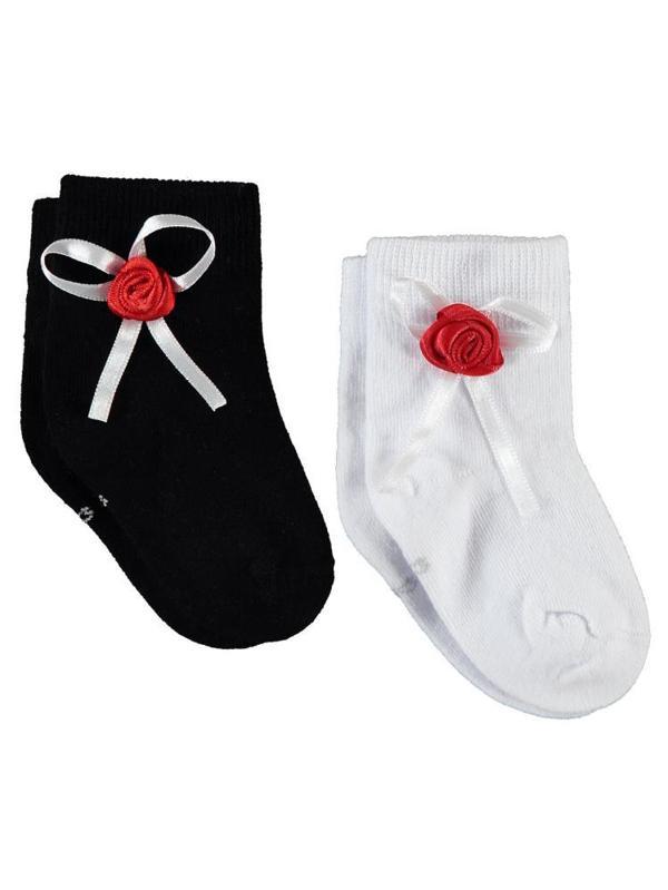 Civil Baby Gül Kurdale Aksesuarlı 6-24 Ay Bebek Kız Çorap - Siyah6 Ay - Image 1