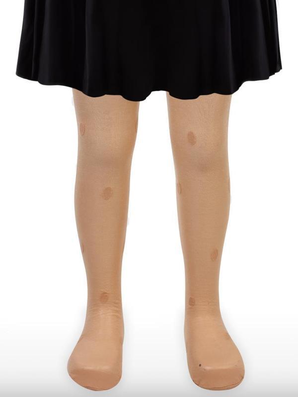Civil Girls Fit Puanlı Kalp 2-6 Yaş Külotlu Çorap - Bej2-3 Yaş - Image 1