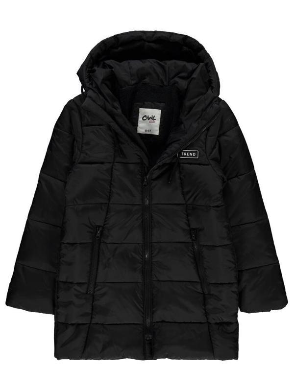 Civil Girls Uzun Oversize Şişme 10-13 Yaş Mont - Siyah11-12 Yaş - Image 1