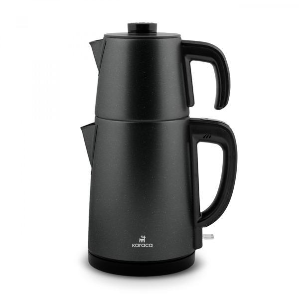 Karaca Gastro Dem 2 in 1 Çelik Çay Makinesi ve Su Isıtıcı Shiny Black - Image 1
