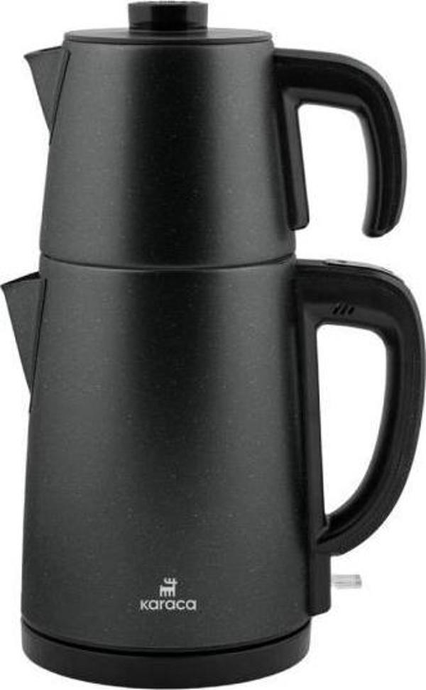Karaca Gastro Dem 2 İn 1 Çelik Inox Çay Makinesi Ve Su Isıtıcı Shiny Black - Image 1