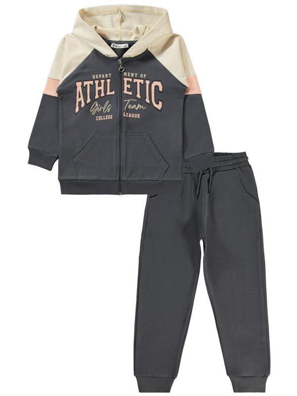 Civil Girls Athletıc Baskılı 6-9 Yaş Eşofman Takımı - Gri6-7 Yaş - Image 1