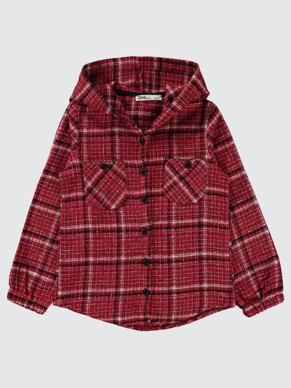 Civil Girls Kolu Lastikli 6-9 Yaş Gömlek - Bordo9-10 Yaş - Image 1