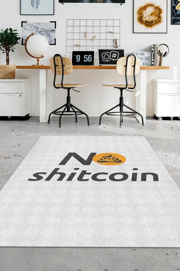 Homshtag No Shitcoin Beyaz Renkli Halı Baskı Halı Figürlü Genç Odası Halısı Dokuma Tabanlı Halı - Image 1