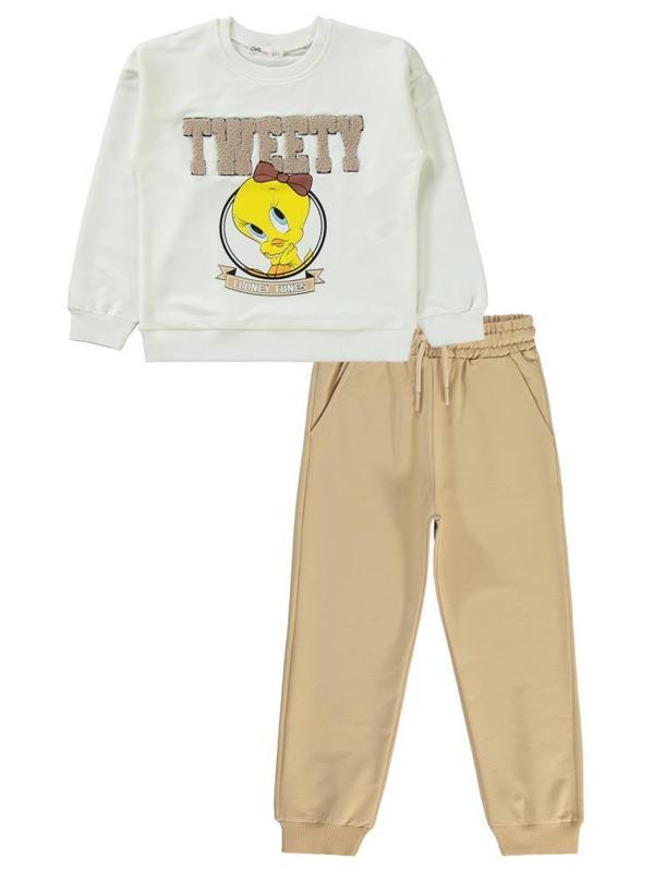 Tweety 6-9 Yaş Eşofman Takımı - Ekru9-10 Yaş - Image 1