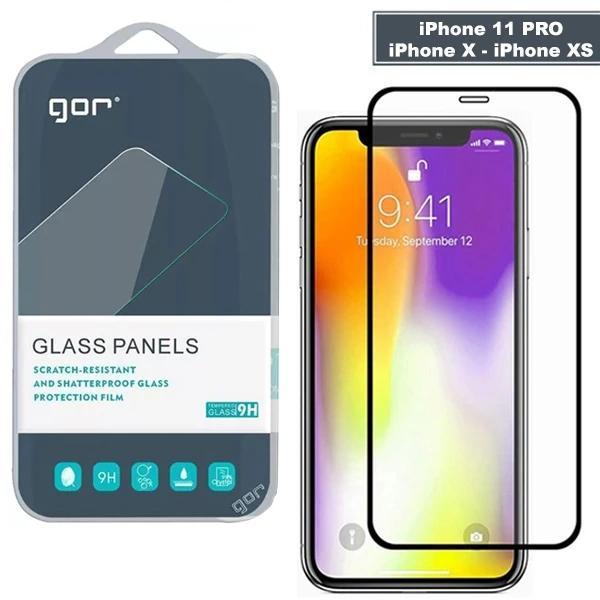 GOR iPhone 11 Pro - XS - X 5.8 9D Hardening Tempered Full Cam Ekran Koruyucu-(5775) - Image 1