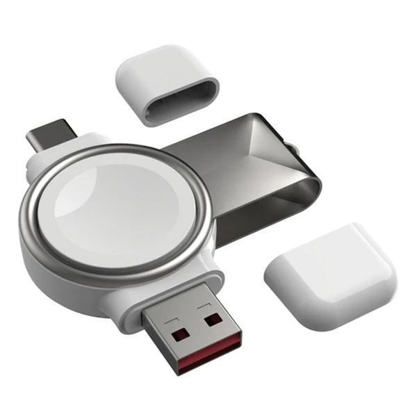 ALLY Apple iWatch İçin Taşınabilir 2 in 1 USB + Type-C Şarj Standı-(5775) - Image 1