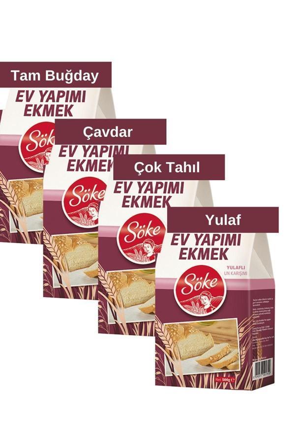 Söke Ev Yapımı Ekmek Tam Buğday Çavdar Yulaf Çok Tahıllı Karışım 4 x 500 g - Image 1
