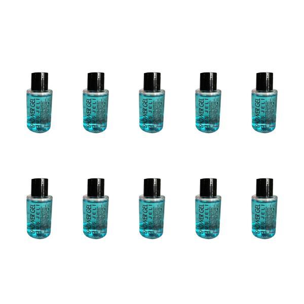 Tek Kullanımlık Mini Otel Seyehat Kamp Duş Jeli - Mavi - Şişe - 30 cc / 30 ml. - 10 Adet - Image 1
