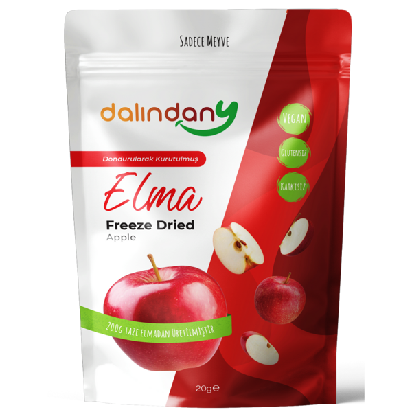Dalındany Freeze Dried Dondurularak Kurutulmuş Elma Dilimleri 20 Gram - Image 1