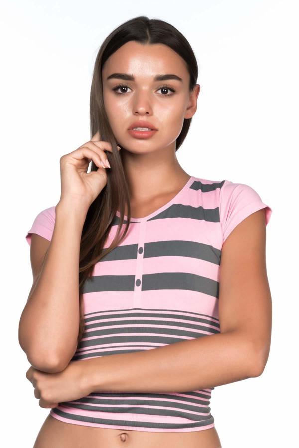 PEMBE GRİ 5026 Soft Seamless T Shirt - Image 1
