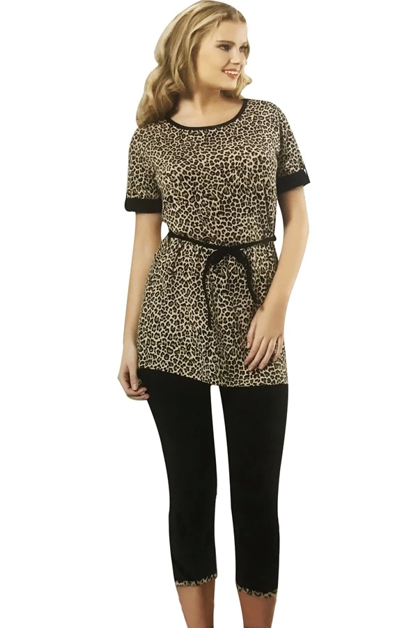 Kadın Leopar Baskılı Tayt Takım 60009 - Image 1