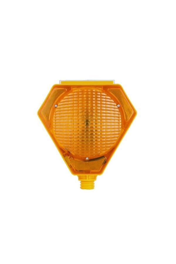 Oscar Flaşör Uyarı Lambası Sarı Güneş Enerjili Bitmez Işık - Image 1