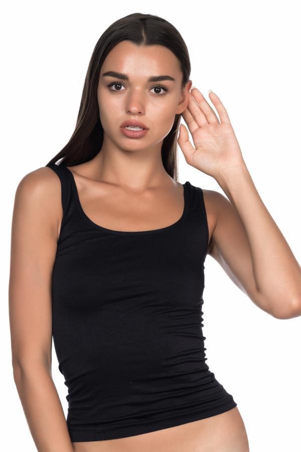 SİYAH 5002 Soft Kalın Askılı Uzun Atlet - Image 1