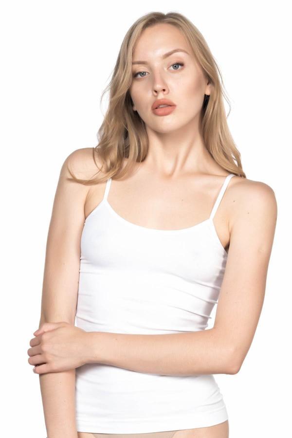 BEYAZ 5001 Soft İp Askılı Uzun Atlet - Image 1