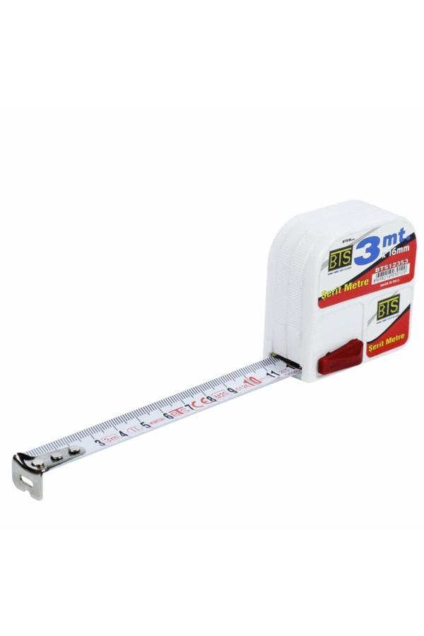 Bts 12353 Şerit Metre Beyaz Stoplu 3 M X 16 Mm - Image 1