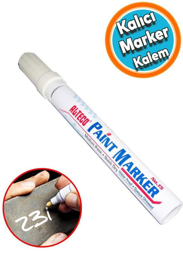 Nzb İşaretleme Markalama Kalemi Markör Kalıcı İşaretleyici Marker Beyaz Kalem Metal Plastik Cam Ahşap Yü - Image 1