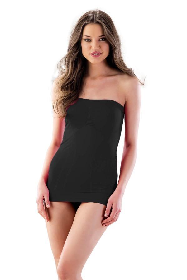 SİYAH 5005 Soft Desenli Straplez Atlet - Image 1