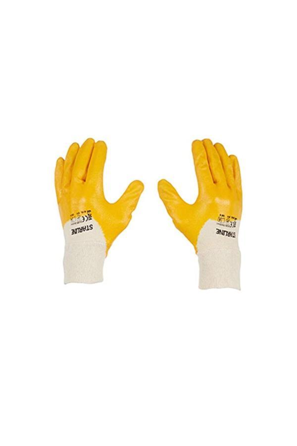 Starline Kalın Nitril Eldiven Tam Kaplamalı Sarı 4 Çift - Image 1