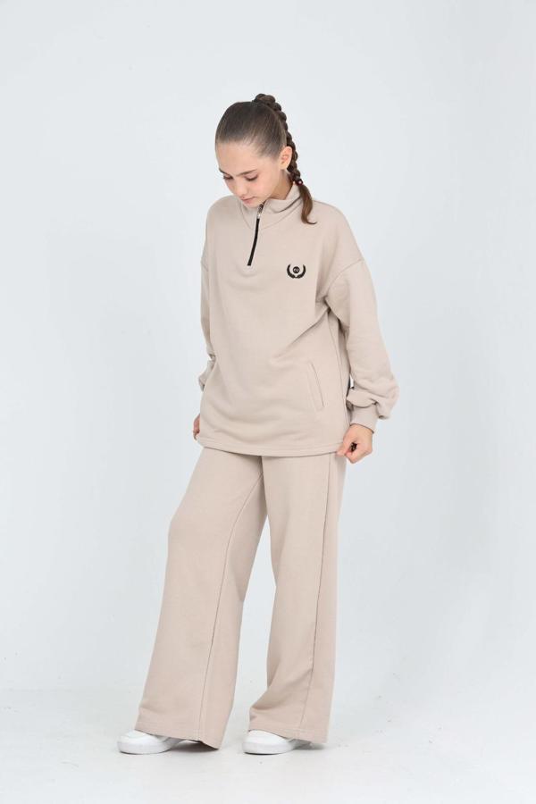 Toontoy Kız Çocuk Sonsuzluk Nakışlı Eşofman Takım - Image 1