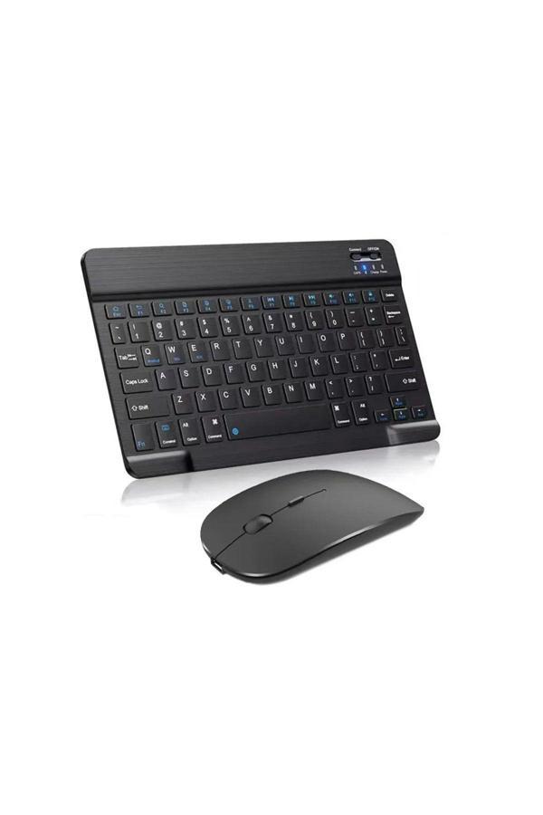 Bluetooth Klavye Android Ios Windows Için Uyumlu Tablet Telefon Şarjlı Klavye Mouse Set - Image 1