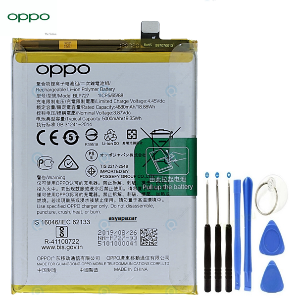 Oppo A9 2020/A5 2020 Pil Batarya BLP727 + Tamir Seti - Image 1
