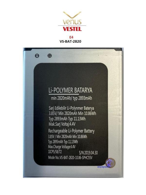 Vestel Venüs E4 Pil Batarya VS-BAT-2820 - Image 1
