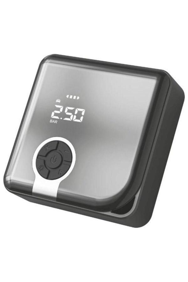 Zc-001 Taşınabilir Powerbankli Kendinden Şarjlı Siyah Dijital Ekranlı Hava Kompresörü - Image 1