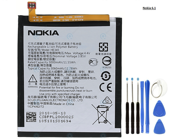 NOKİA 6.1 Batarya Pil TA1054-2018 HE345 ve Tamir Seti - Image 1