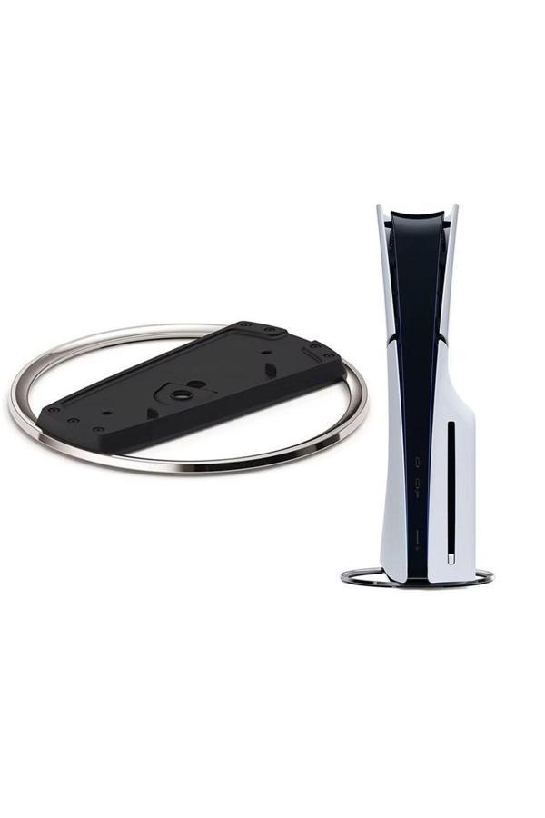 PS5 / PS5 Slim Konsol Diskli ve Dijital Model için Vidalı Metal Dikey Stand - Image 1